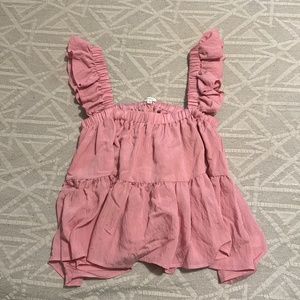 Lalavon ruffle pink blouse